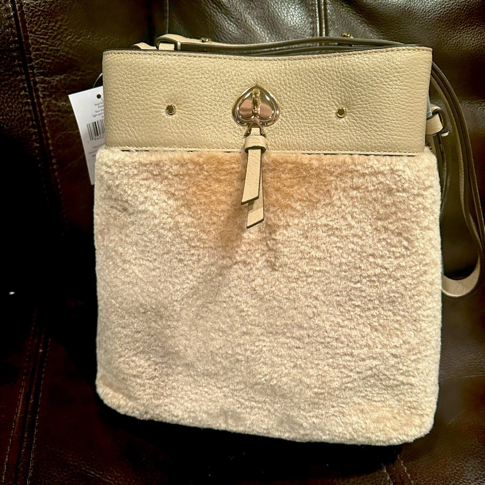 Kate Spade faux fur bucket bag.